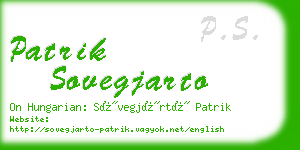 patrik sovegjarto business card